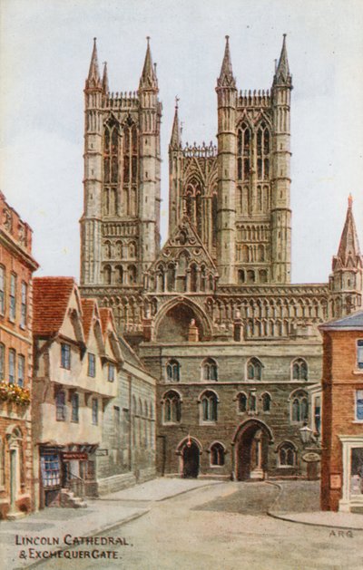 Cathédrale de Lincoln et Exchequer Gate - Alfred Robert Quinton